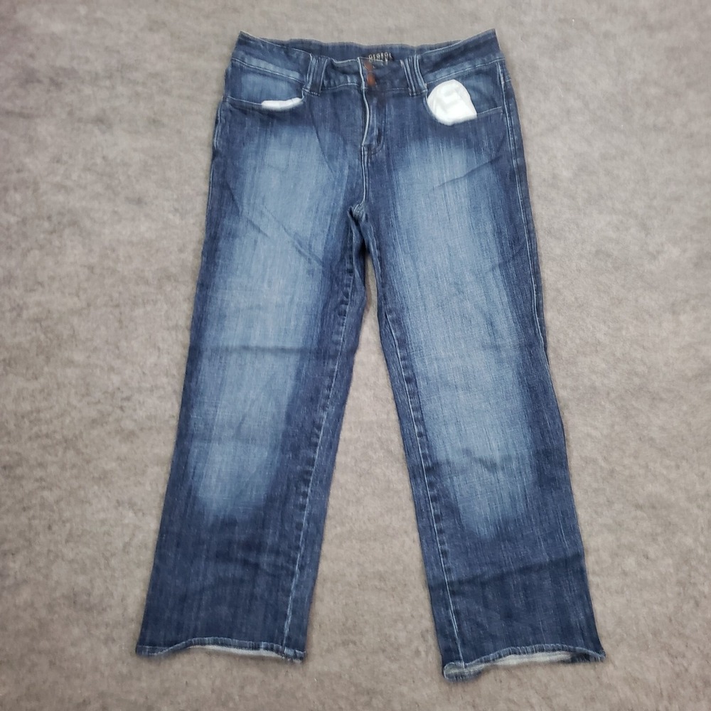 George Jeans Womens 8 Blue Straight Low Rise Dark Wash Pants Denim‎ Short 30x23